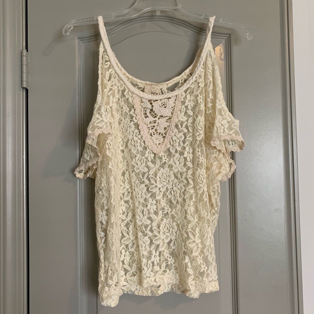 Lace Short Sleeve Top